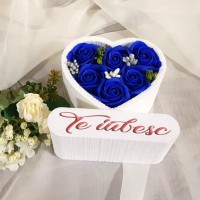 0.Inimioara Te iubesc (Albastru) * ARANJAMENTE Trandafiri de Sapun