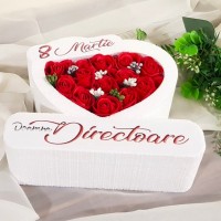 304.Inima * 8 Martie - Doamna Directoare (Rosu) * ARANJAMENTE Trandafiri de Sapun