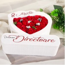 304.Inima * 8 Martie - Doamna Directoare (Rosu) * ARANJAMENTE Trandafiri de Sapun