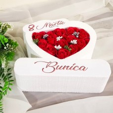 305.Inima * 8 Martie - Bunica (Rosu) * ARANJAMENTE Trandafiri de Sapun