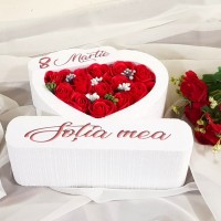 309.Inima * 8 Martie - Sotia mea (Rosu) * ARANJAMENTE Trandafiri de Sapun