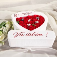 310.Inima * 8 Martie - Va iubim (Rosu) * ARANJAMENTE Trandafiri de Sapun
