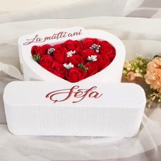 318.Inima * La multi ani - Sefa (Rosu) * ARANJAMENTE Trandafiri de Sapun
