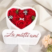 0.Inimioara La multi ani (Rosu) * ARANJAMENTE Trandafiri de Sapun