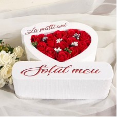 325.Inima * La multi ani - Sotul meu (Rosu) * ARANJAMENTE Trandafiri de Sapun