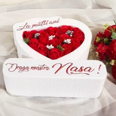 326.Inima * La multi ani - Draga noastra Nasa (Rosu) * ARANJAMENTE Trandafiri de Sapun