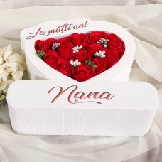 327.Inima * La multi ani - Nana (Rosu) * ARANJAMENTE Trandafiri de Sapun