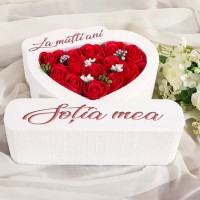 332.Inima * La multi ani - Sotia mea (Rosu) * ARANJAMENTE Trandafiri de Sapun