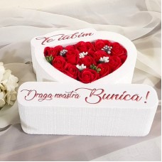 338.Inima * Te iubim - Draga noastra Bunica (Rosu) * ARANJAMENTE Trandafiri de Sapun