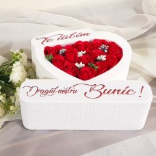 339.Inima * Te iubim - Dragul nostru Bunic (Rosu) * ARANJAMENTE Trandafiri de Sapun