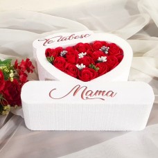 344.Inima * Te iubesc - Mama (Rosu) * ARANJAMENTE Trandafiri de Sapun