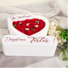 345.Inima * Te iubesc - Dragul meu Tata (Rosu) * ARANJAMENTE Trandafiri de Sapun