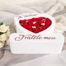 346.Inima * Te iubesc - Fratele meu (Rosu) * ARANJAMENTE Trandafiri de Sapun