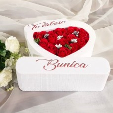 348.Inima * Te iubesc - Bunica (Rosu) * ARANJAMENTE Trandafiri de Sapun