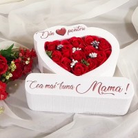 0.Inima * Din inima pentru - Cea mai buna Mama (Rosu) * ARANJAMENTE Trandafiri de Sapun