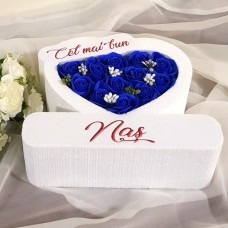 0.Inima * Cel mai bun - Nas (Albastru) * ARANJAMENTE Trandafiri de Sapun