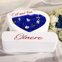 1.Inima * Cel mai bun - Ginere (Albastru) * ARANJAMENTE Trandafiri de Sapun