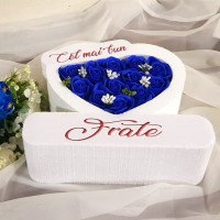 101.Inima * Cel mai bun - Frate (Albastru) * ARANJAMENTE Trandafiri de Sapun