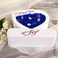 102.Inima * Cel mai bun - Sef (Albastru) * ARANJAMENTE Trandafiri de Sapun