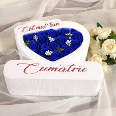 104.Inima * Cel mai bun - Cumatru (Albastru) * ARANJAMENTE Trandafiri de Sapun