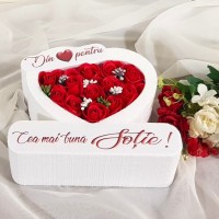 1.Inima * Din inima pentru - Cea mai buna Sotie (Rosu) * ARANJAMENTE Trandafiri de Sapun