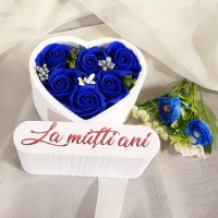 0.Inimioara La multi ani (Albastru) * ARANJAMENTE Trandafiri de Sapun