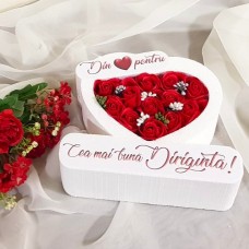 118.Inima * Din inima pentru - Cea mai buna Diriginta (Rosu) * ARANJAMENTE Trandafiri de Sapun