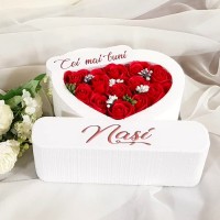 128.Inima * Cei mai buni - Nasi (Rosu) * ARANJAMENTE Trandafiri de Sapun