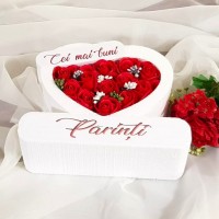 130.Inima * Cei mai buni - Parinti (Rosu) * ARANJAMENTE Trandafiri de Sapun