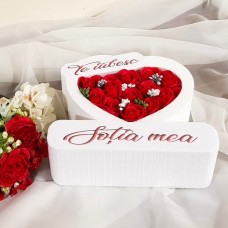 137.Inima * Te iubesc - Sotia mea (Rosu) * ARANJAMENTE Trandafiri de Sapun