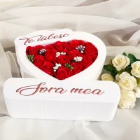 139.Inima * Te iubesc - Sora mea (Rosu) * ARANJAMENTE Trandafiri de Sapun