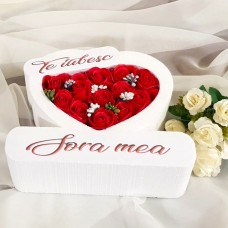 139.Inima * Te iubesc - Sora mea (Rosu) * ARANJAMENTE Trandafiri de Sapun