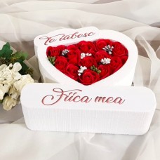 140.Inima * Te iubesc - Fiica mea (Rosu) * ARANJAMENTE Trandafiri de Sapun