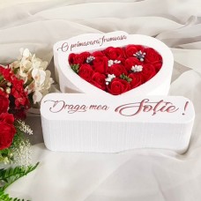 143.Inima * O primavara frumoasa - Draga mea Sotie (Rosu) * ARANJAMENTE Trandafiri de Sapun