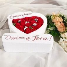 145.Inima * O primavara frumoasa - Draga mea Sora (Rosu) * ARANJAMENTE Trandafiri de Sapun