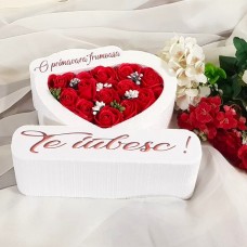 151.Inima * O primavara frumoasa - Te iubesc (Rosu) * ARANJAMENTE Trandafiri de Sapun