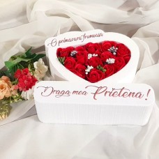 154.Inima * O primavara frumoasa - Draga mea Prietena (Rosu) * ARANJAMENTE Trandafiri de Sapun