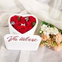 114.Inimioara Va iubesc (Rosu) * ARANJAMENTE Trandafiri de Sapun