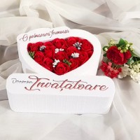 156.Inima * O primavara frumoasa - Doamna Invatatoare (Rosu) * ARANJAMENTE Trandafiri de Sapun