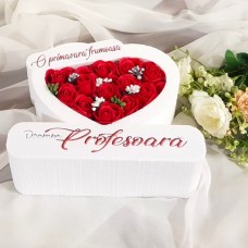 163.Inima * O primavara frumoasa - Doamna Profesoara (Rosu) * ARANJAMENTE Trandafiri de Sapun