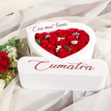 180.Inima * Cea mai buna - Cumatra (Rosu) * ARANJAMENTE Trandafiri de Sapun