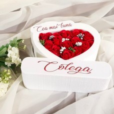 183.Inima * Cea mai buna - Colega (Rosu) * ARANJAMENTE Trandafiri de Sapun