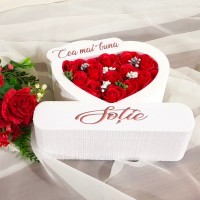 191.Inima * Cea mai buna - Sotie (Rosu) * ARANJAMENTE Trandafiri de Sapun