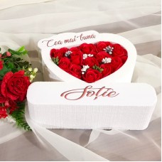 191.Inima * Cea mai buna - Sotie (Rosu) * ARANJAMENTE Trandafiri de Sapun