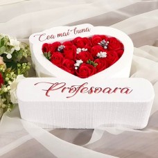 195.Inima * Cea mai buna - Profesoara (Rosu) * ARANJAMENTE Trandafiri de Sapun