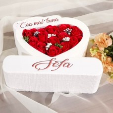 204.Inima * Cea mai buna - Sefa (Rosu) * ARANJAMENTE Trandafiri de Sapun
