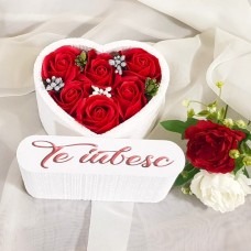 0.Inimioara Te iubesc (Rosu) * ARANJAMENTE Trandafiri de Sapun