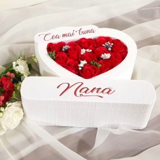 208.Inima * Cea mai buna - Nana (Rosu) * ARANJAMENTE Trandafiri de Sapun