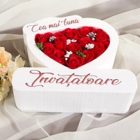 219.Inima * Cea mai buna - Invatatoare (Rosu) * ARANJAMENTE Trandafiri de Sapun