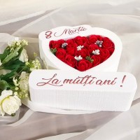 0.Inima * 8 Martie - La multi ani (Rosu) * ARANJAMENTE Trandafiri de Sapun